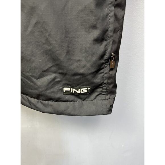 Ping Collection Windbreaker Mens Size Medium Short Sleeve 1/4 Zip Black Pockets - Picture 8 of 9